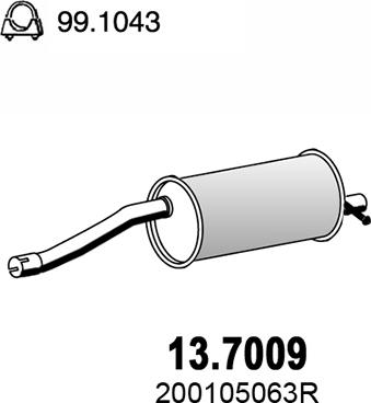 ASSO 13.7009 - Глушитель выхлопных газов, конечный avtokuzovplus.com.ua