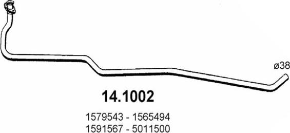 ASSO 14.1002 - Труба вихлопного газу autocars.com.ua