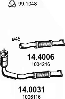 ASSO 14.4006 - Труба вихлопного газу autocars.com.ua