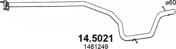 ASSO 14.5021 - Труба вихлопного газу autocars.com.ua