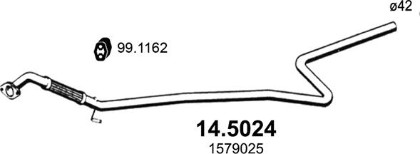 ASSO 14.5024 - Труба вихлопного газу autocars.com.ua