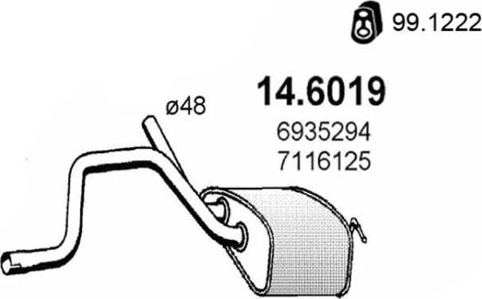 ASSO 14.6019 - Средний глушитель выхлопных газов avtokuzovplus.com.ua