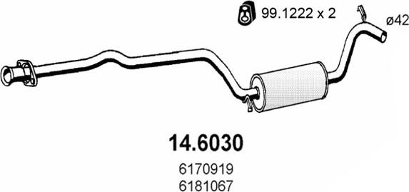 ASSO 14.6030 - Середній глушник вихлопних газів autocars.com.ua