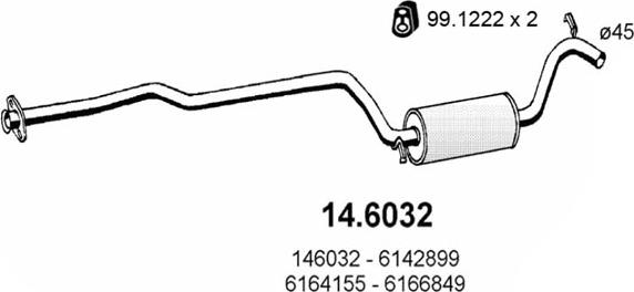 ASSO 14.6032 - Середній глушник вихлопних газів autocars.com.ua