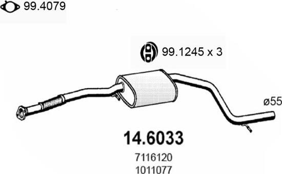 ASSO 14.6033 - Середній глушник вихлопних газів autocars.com.ua