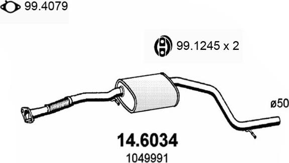 ASSO 14.6034 - Середній глушник вихлопних газів autocars.com.ua