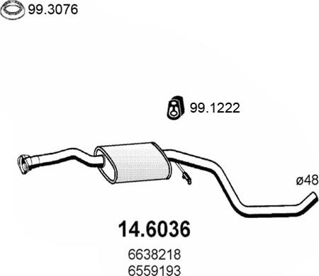 ASSO 14.6036 - Середній глушник вихлопних газів autocars.com.ua