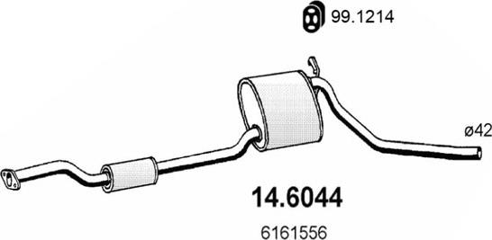 ASSO 14.6044 - Середній глушник вихлопних газів autocars.com.ua