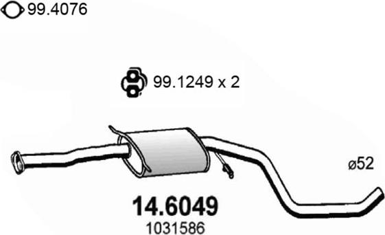 ASSO 14.6049 - Середній глушник вихлопних газів autocars.com.ua