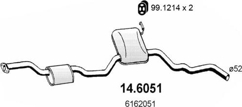 ASSO 14.6051 - Середній глушник вихлопних газів autocars.com.ua