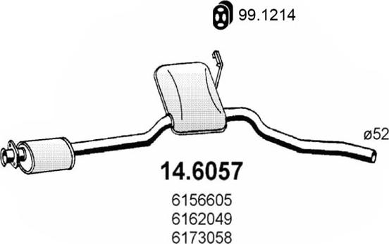 ASSO 14.6057 - Середній глушник вихлопних газів autocars.com.ua