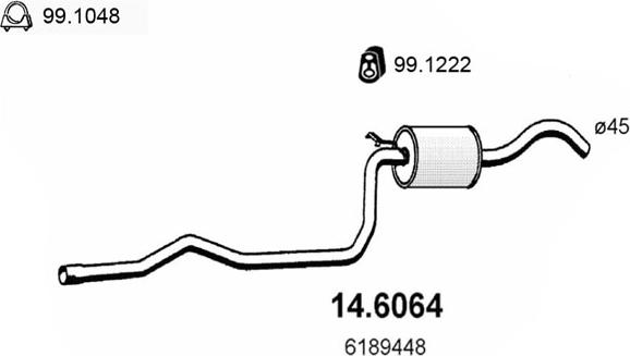 ASSO 14.6064 - Средний глушитель выхлопных газов avtokuzovplus.com.ua