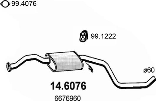ASSO 14.6076 - Середній глушник вихлопних газів autocars.com.ua