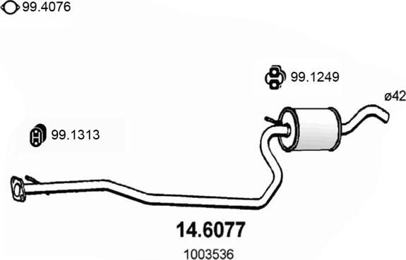 ASSO 14.6077 - Середній глушник вихлопних газів autocars.com.ua
