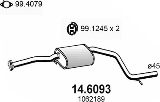 ASSO 14.6093 - Середній глушник вихлопних газів autocars.com.ua