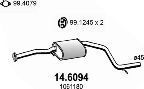 ASSO 14.6094 - Средний глушитель выхлопных газов autodnr.net