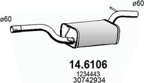 ASSO 14.6106 - Середній глушник вихлопних газів autocars.com.ua