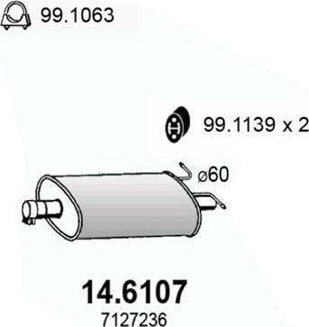 ASSO 14.6107 - Середній глушник вихлопних газів autocars.com.ua