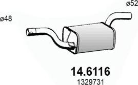 ASSO 14.6116 - Середній глушник вихлопних газів autocars.com.ua
