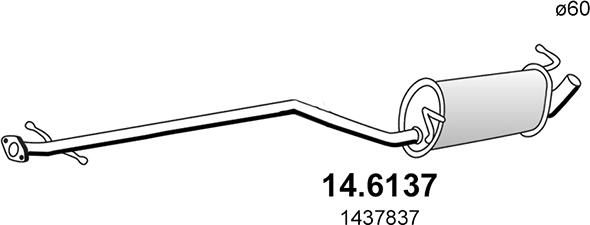 ASSO 14.6137 - Середній глушник вихлопних газів autocars.com.ua