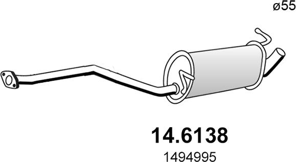 ASSO 14.6138 - Середній глушник вихлопних газів autocars.com.ua