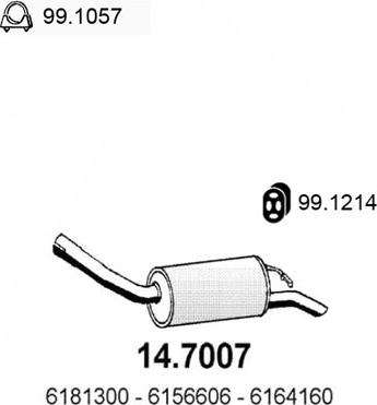 ASSO 14.7007 - Глушник вихлопних газів кінцевий autocars.com.ua