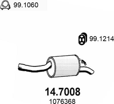 ASSO 14.7008 - Глушник вихлопних газів кінцевий autocars.com.ua