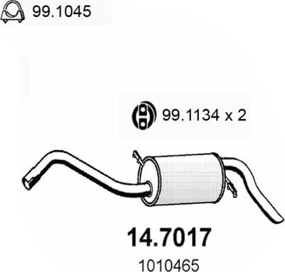 ASSO 14.7017 - Глушник вихлопних газів кінцевий autocars.com.ua