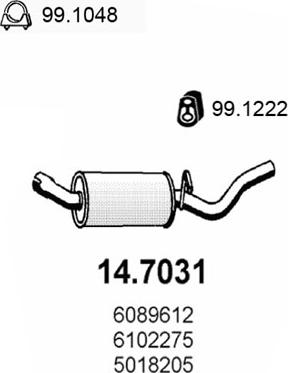 ASSO 14.7031 - Глушник вихлопних газів кінцевий autocars.com.ua