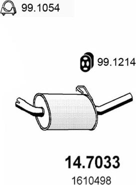 ASSO 14.7033 - Глушник вихлопних газів кінцевий autocars.com.ua