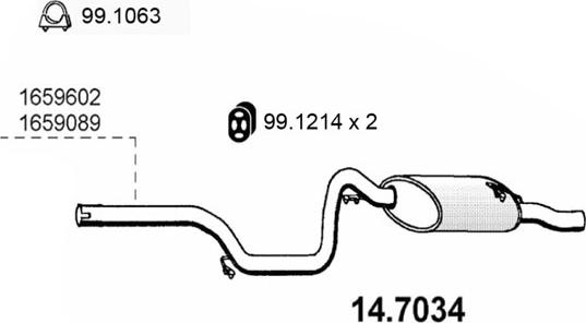 ASSO 14.7034 - Глушитель выхлопных газов, конечный autodnr.net