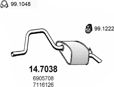 ASSO 14.7038 - Глушник вихлопних газів кінцевий autocars.com.ua