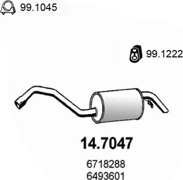 ASSO 14.7047 - Глушитель выхлопных газов, конечный avtokuzovplus.com.ua