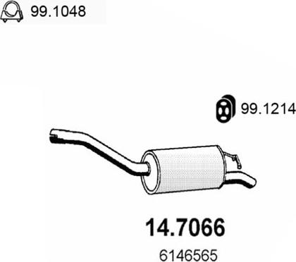 ASSO 14.7066 - Глушник вихлопних газів кінцевий autocars.com.ua