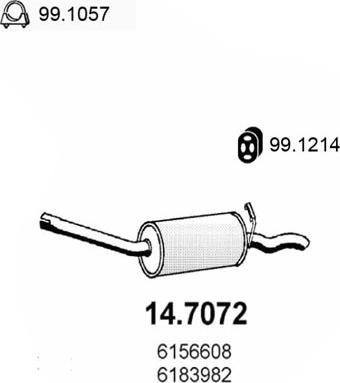 ASSO 14.7072 - Глушник вихлопних газів кінцевий autocars.com.ua