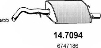 ASSO 14.7094 - Глушитель выхлопных газов, конечный avtokuzovplus.com.ua