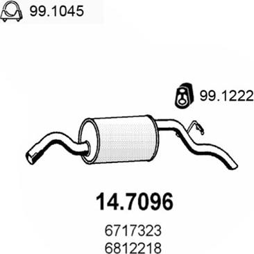 ASSO 14.7096 - Глушитель выхлопных газов, конечный avtokuzovplus.com.ua