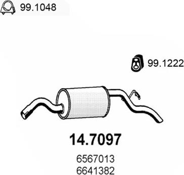 ASSO 14.7097 - Глушитель выхлопных газов, конечный avtokuzovplus.com.ua