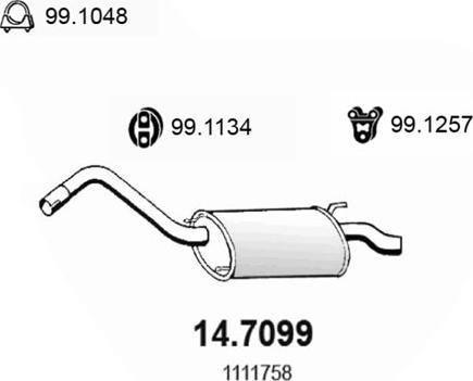ASSO 14.7099 - Глушник вихлопних газів кінцевий autocars.com.ua