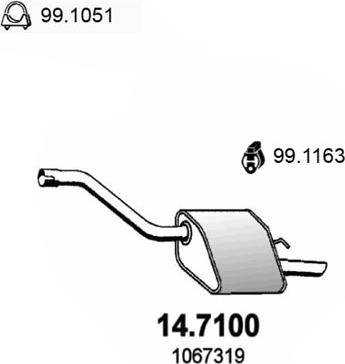 ASSO 14.7100 - Глушник вихлопних газів кінцевий autocars.com.ua