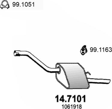 ASSO 14.7101 - Глушник вихлопних газів кінцевий autocars.com.ua