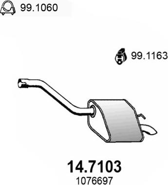 ASSO 14.7103 - Глушник вихлопних газів кінцевий autocars.com.ua