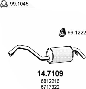 ASSO 14.7109 - Глушитель выхлопных газов, конечный avtokuzovplus.com.ua