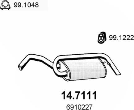 ASSO 14.7111 - Глушник вихлопних газів кінцевий autocars.com.ua
