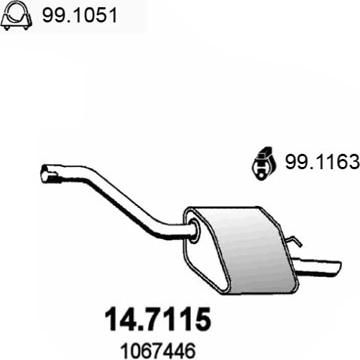 ASSO 14.7115 - Глушник вихлопних газів кінцевий autocars.com.ua