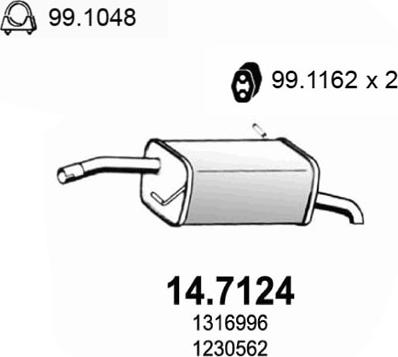 ASSO 14.7124 - Глушник вихлопних газів кінцевий autocars.com.ua