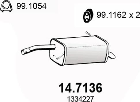 ASSO 14.7136 - Глушник вихлопних газів кінцевий autocars.com.ua