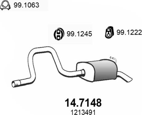 ASSO 14.7148 - Глушник вихлопних газів кінцевий autocars.com.ua