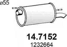 ASSO 14.7152 - Глушитель выхлопных газов, конечный avtokuzovplus.com.ua