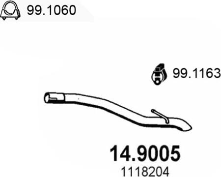ASSO 14.9005 - Труба вихлопного газу autocars.com.ua